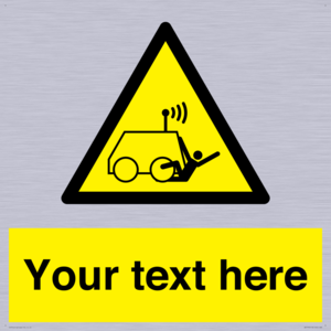 Custom warning run over by operator controlled machine